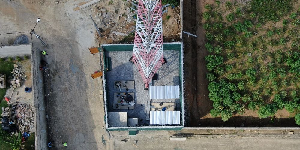 Site télécom vu du ciel